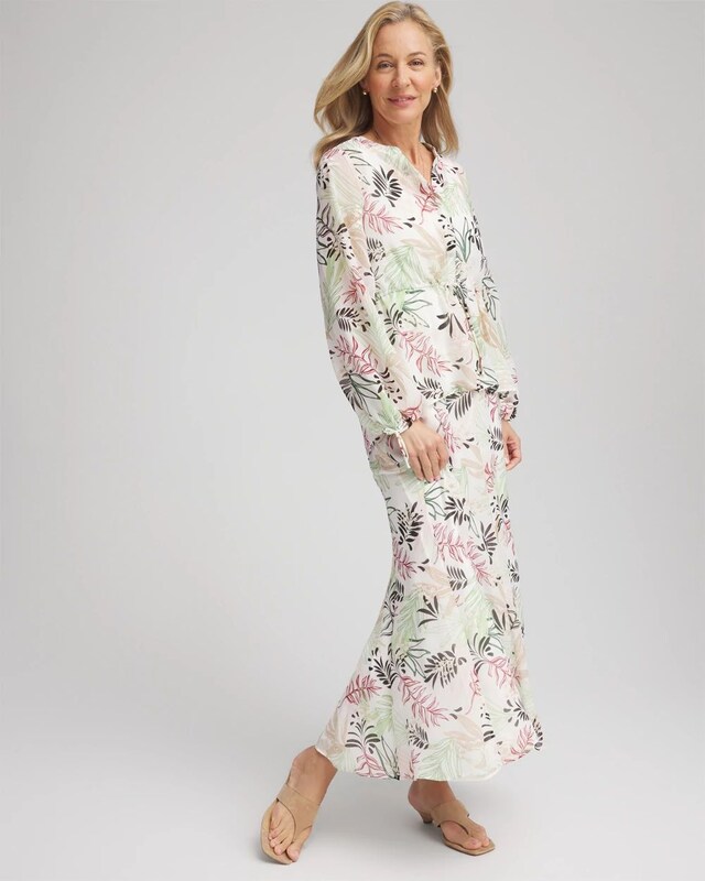 Floral Embroidered Crinkle Maxi Skirt - image 2